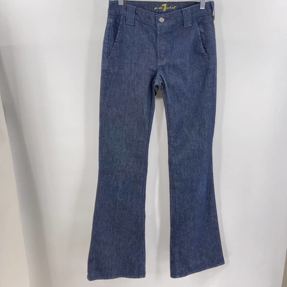 7 For All Mankind 7FAM Size 27 Dark Blue Flare Boot Cut Mid-Rise Jeans